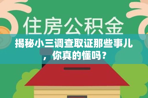 泰宁揭秘小三调查取证那些事儿，你真的懂吗？