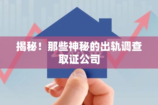 泰宁揭秘！那些神秘的出轨调查取证公司