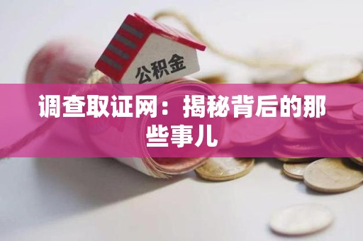 泰宁调查取证网：揭秘背后的那些事儿
