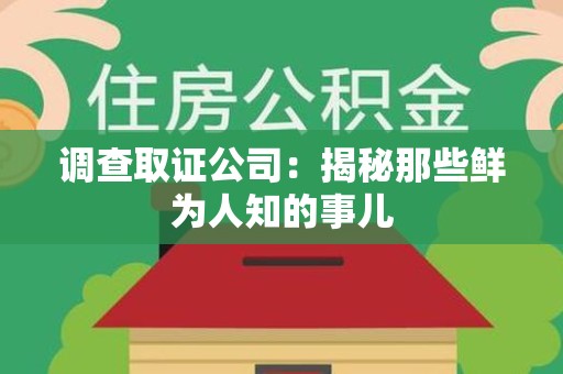 泰宁调查取证公司：揭秘那些鲜为人知的事儿