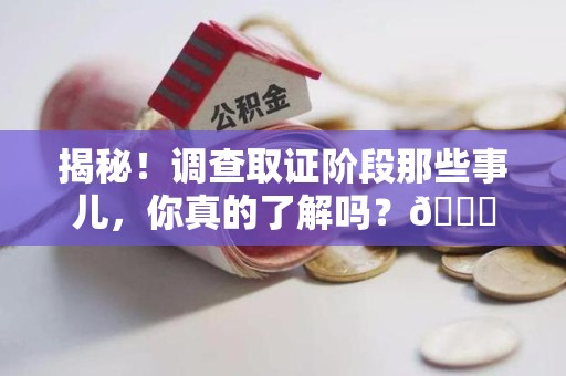 泰宁揭秘！调查取证阶段那些事儿，你真的了解吗？😎