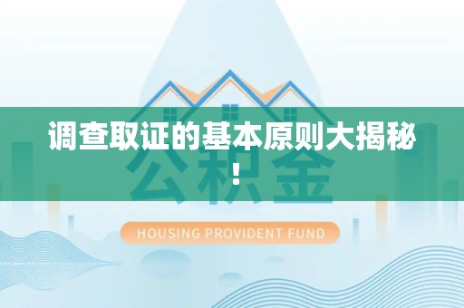 泰宁调查取证的基本原则大揭秘！